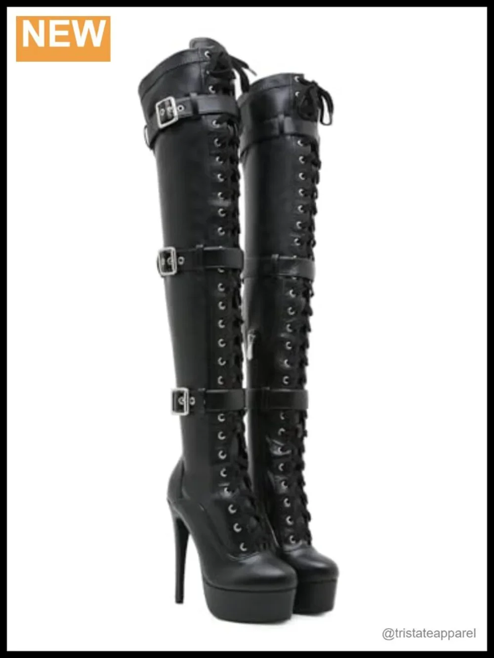 Women's Over the Knee Platform Boots High Heel PU Leather Stretch Zip